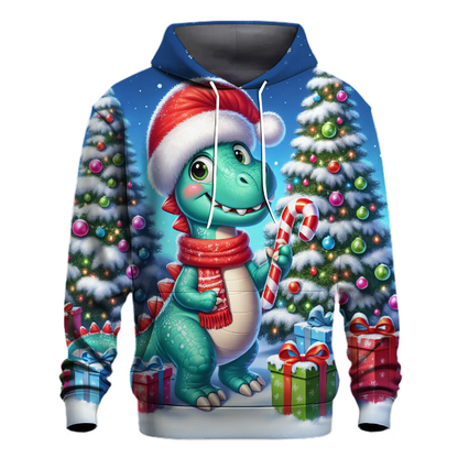 Whimsical Christmas Dino Hoodie