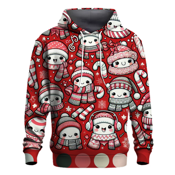 Whimsical Candy Cane Characters Hoodie