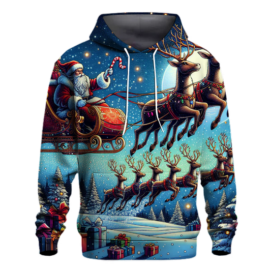 Santa's Reindeer Sleigh Ride Hoodie