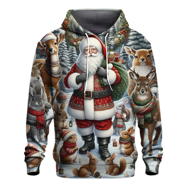 Woodland Santa Friends Hoodie