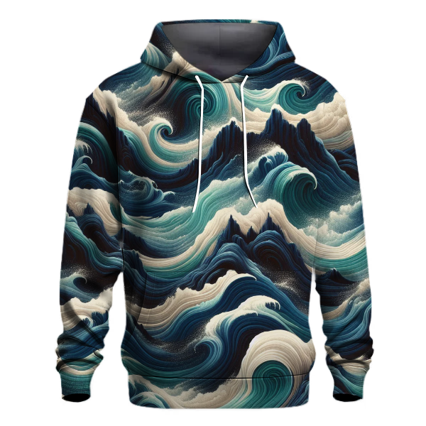 Abstract Ocean Wave Tie-dye Design Hoodie