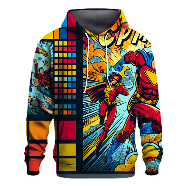 Vibrant 80s Comic Style Hoodie