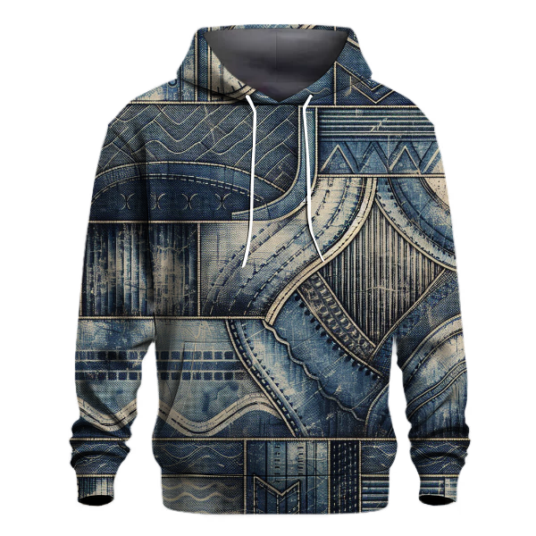 Vintage Denim Print Hoodie