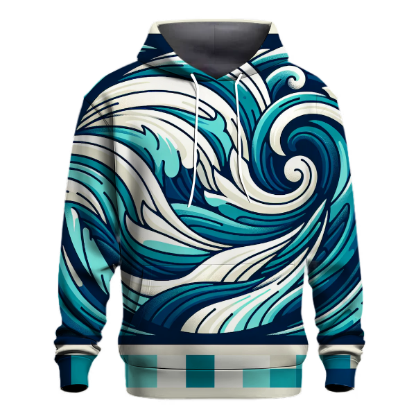 Turquoise Wave Tie-Dye Hoodie