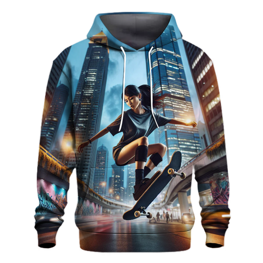 Skateboarding Cityscape Hoodie