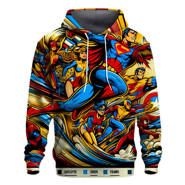 Vintage Comic Heroes Unite Hoodie