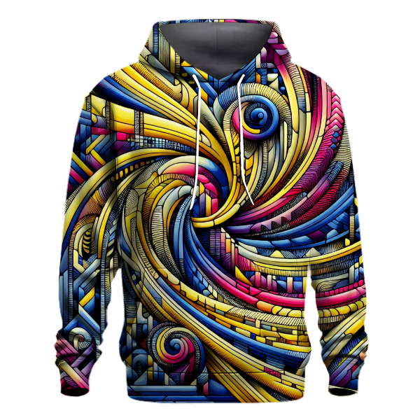 Vibrant Geometric Maze Hoodie