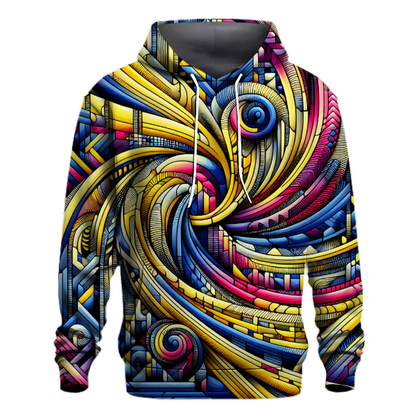 Vibrant Geometric Maze Hoodie