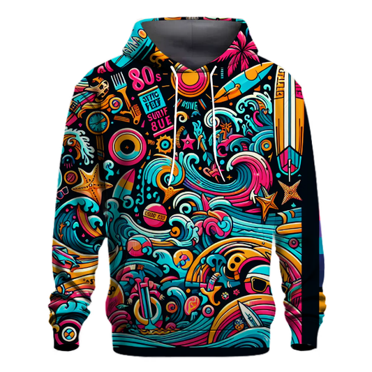 Vibrant 80s Wave Hoodie