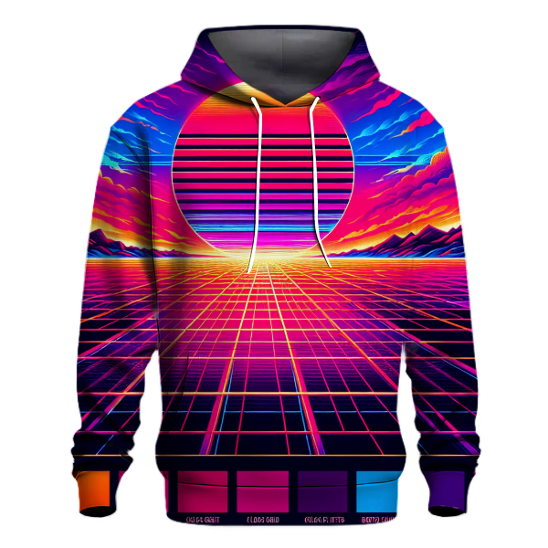 Retro Synthwave Grid Hoodie