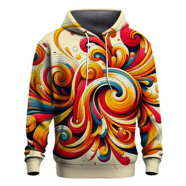 Vivid Retro Swirls Hoodie