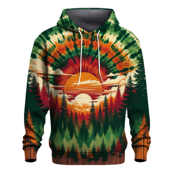 Sunset Forest Tie-dye Hoodie