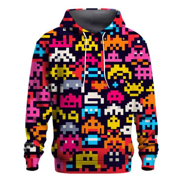 Vibrant Space Invader Hoodie