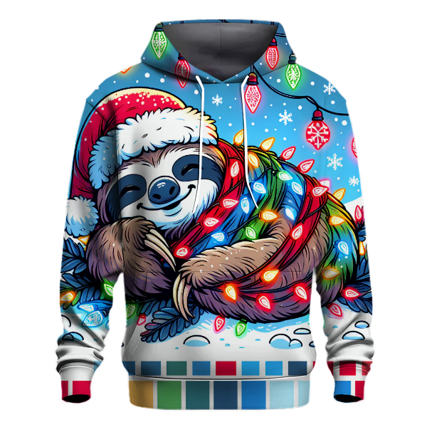 Whimsical Christmas Sloth Hoodie