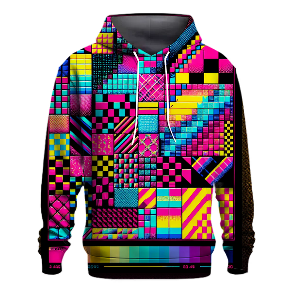 Vibrant Retro Checks Hoodie