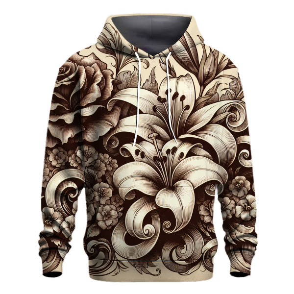 Vintage Floral Romance Hoodie