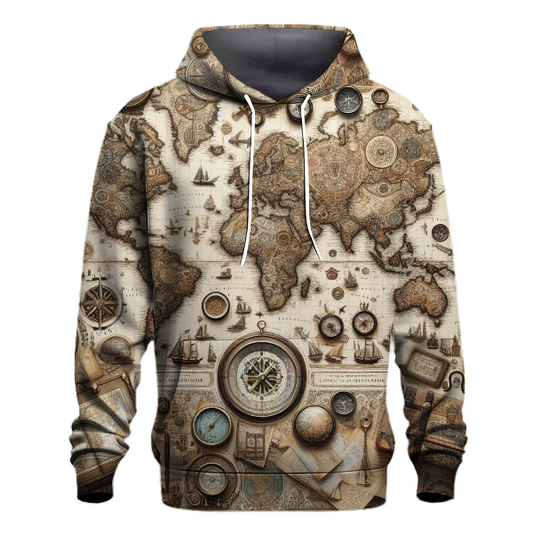 Vintage Travel Map Adventure Hoodie