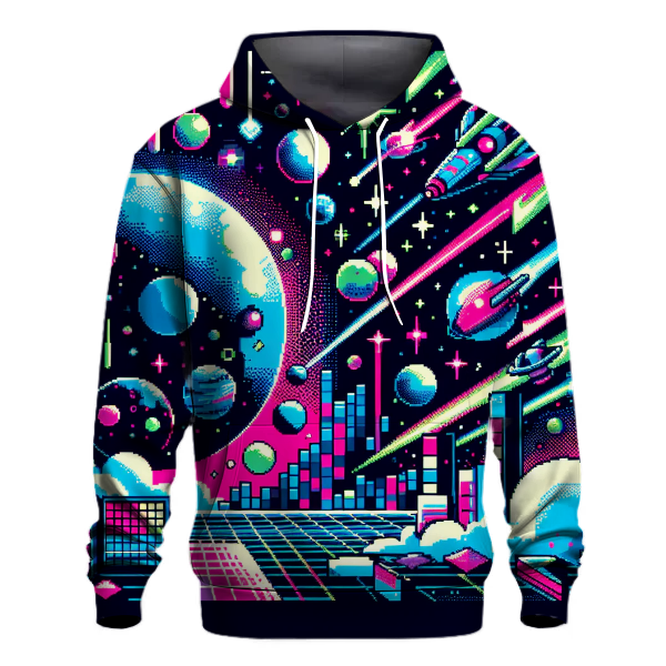 Vibrant Pixel Galaxy Hoodie