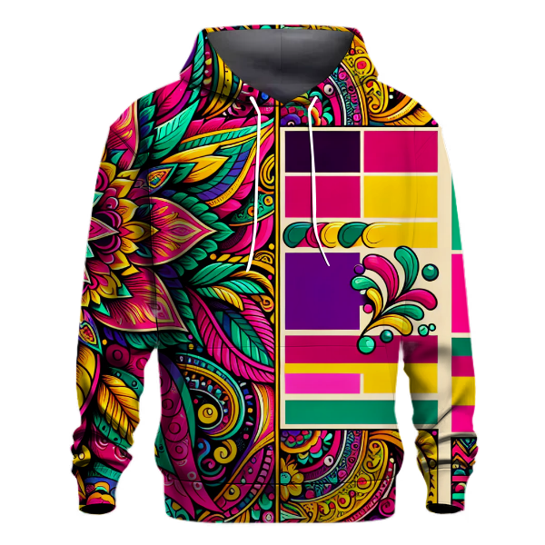 Vibrant Festival Flowers Hoodie