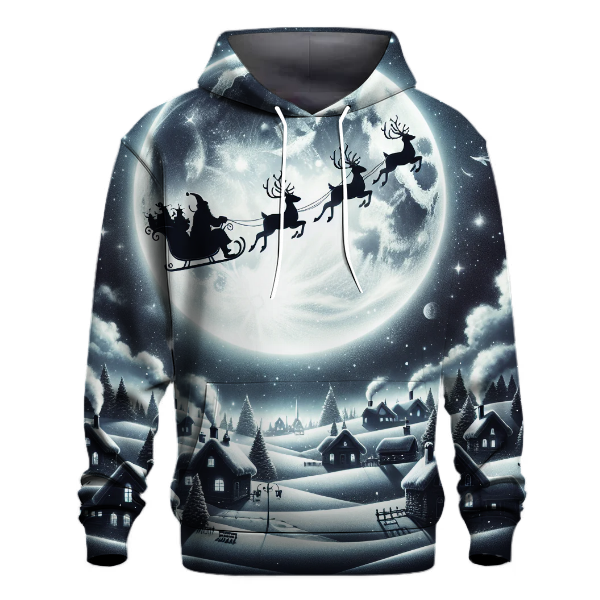 Santa's Sleigh Across the Moonlight Hoodie