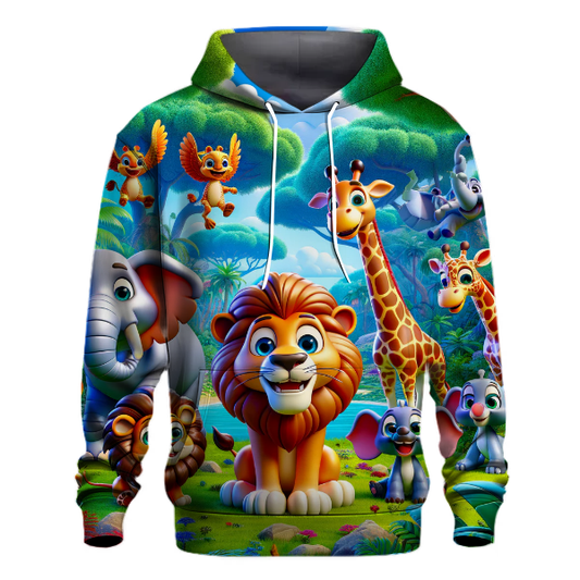 Playful Cartoon Safari Hoodie