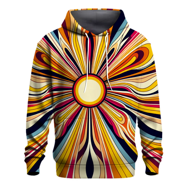 Retro Sunburst Design Hoodie