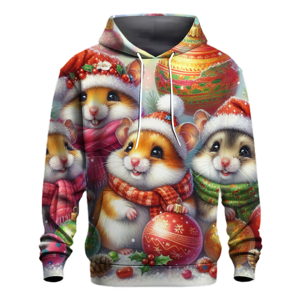 Whimsical Holiday Hamsters Hoodie