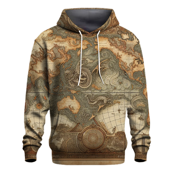 Vintage Travel Map Design Hoodie