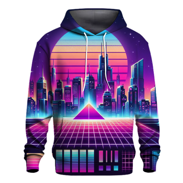 Retro Synthwave Skyline Hoodie