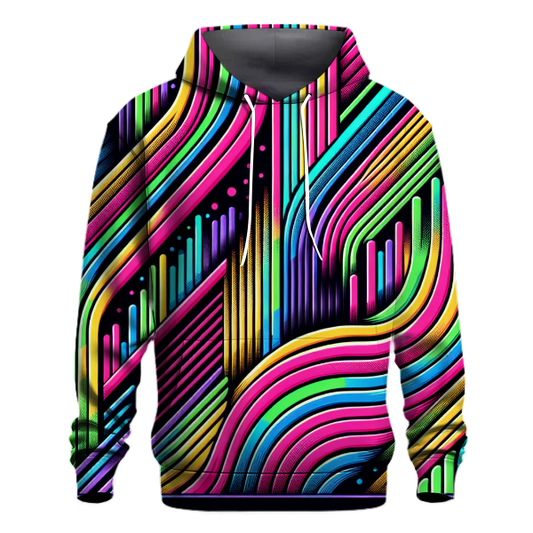 Vibrant Neon Stripes Hoodie