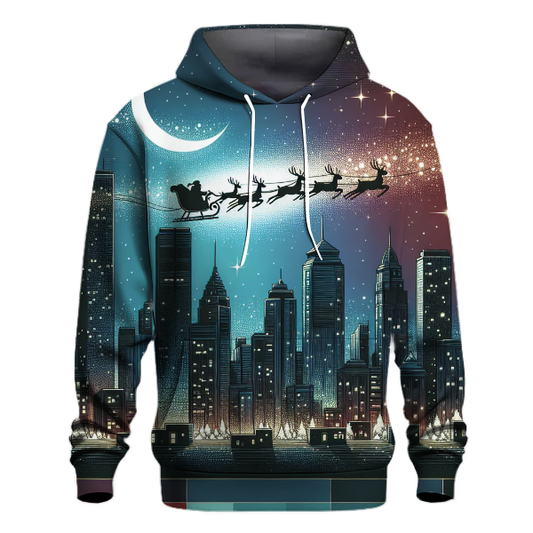 Santas Sleigh Ride Skyline Hoodie