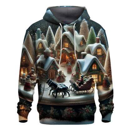 Whimsical Snow Globe Village Hoodie