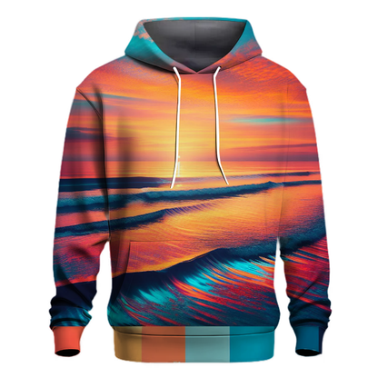 Sunset Stripes and Waves Hoodie