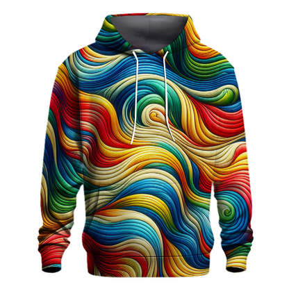 Whimsical Rainbow Wave Hoodie