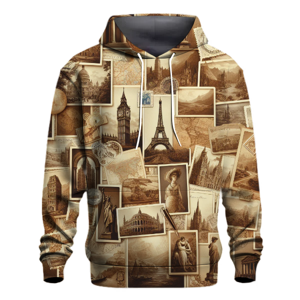 Vintage Travel Postcard Hoodie