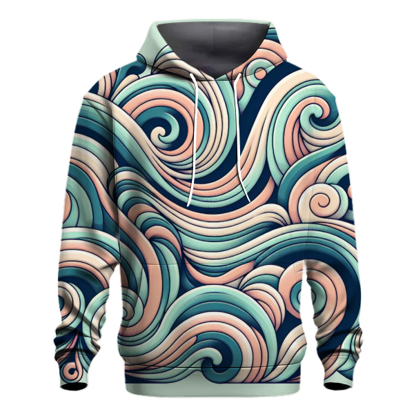 Retro Swirl Waves Hoodie