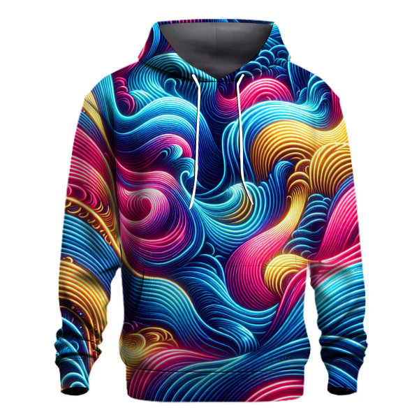 Vibrant Neon Waves Hoodie