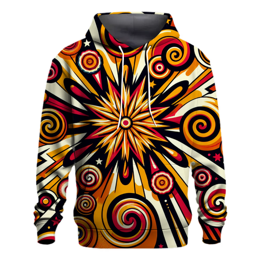 Retro Sunburst Spirals Hoodie