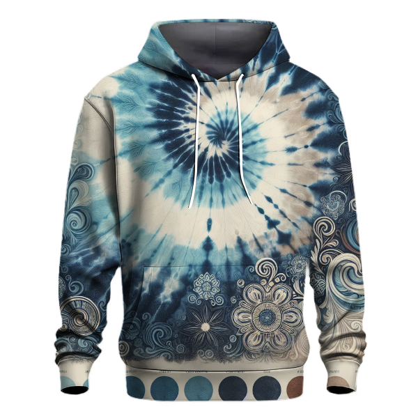 Vintage Denim Tie-dye Design Hoodie