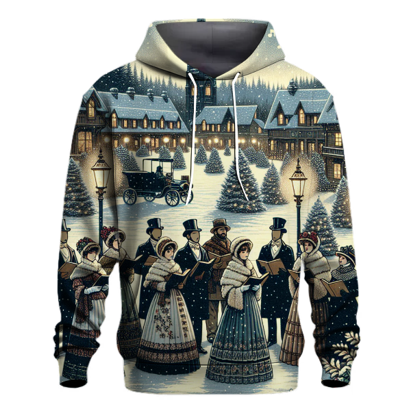 Vintage Carolers Illustration Hoodie