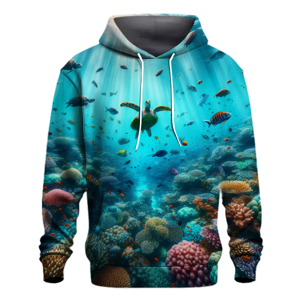 Vibrant Underwater Coral Reef Hoodie