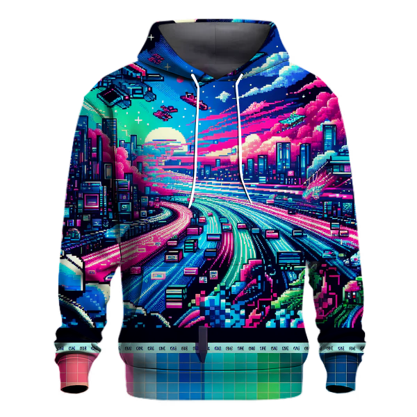 Vibrant Pixel Patterns Hoodie