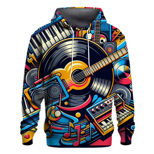 Vibrant 80s Music Icons Hoodie