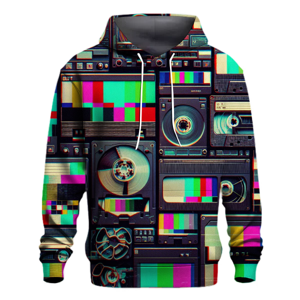 Vibrant VHS Glitch Hoodie