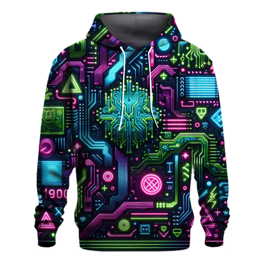 Neon Circuit Odyssey Hoodie