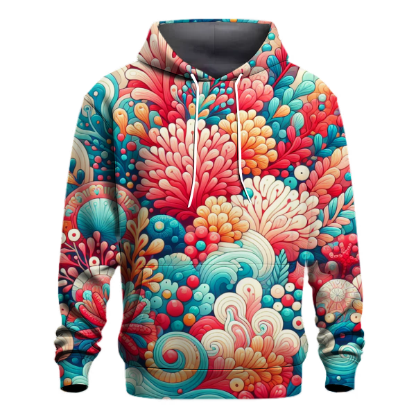 Vibrant Coral Reef Tie-dye Design Hoodie