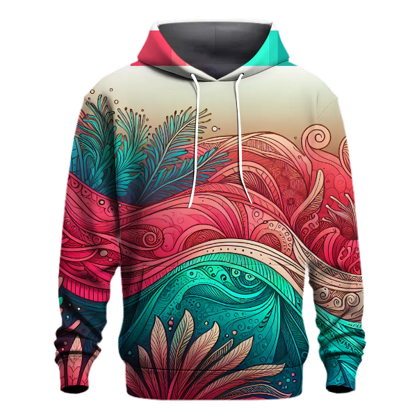 Vibrant Coral Reef Gradient Hoodie