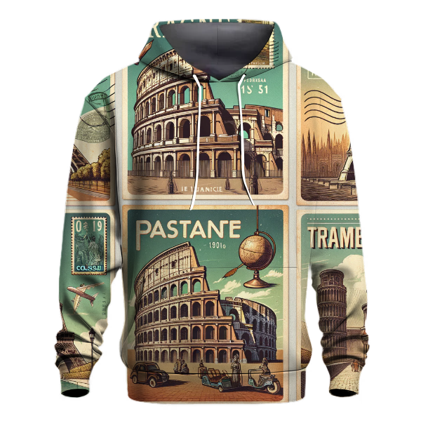 Vintage Travel Postcards Hoodie