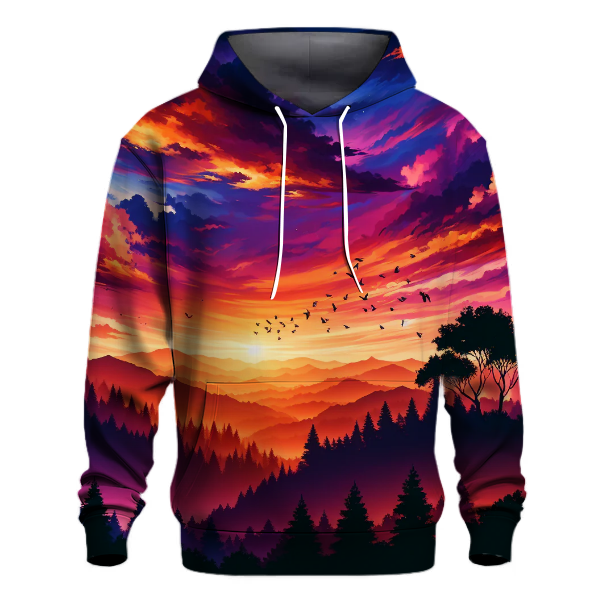 Vibrant Sunset Silhouettes Hoodie