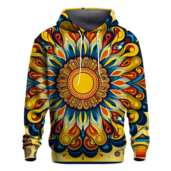 70s Style Sunburst Patterns Hoodie